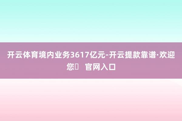 开云体育境内业务3617亿元-开云提款靠谱·欢迎您✅ 官网入口